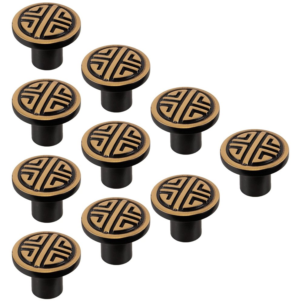 10 Pack Drawer Knobs Gold Brass Cabinet Knobs Single Hole Solid Furniture Hardware with Screws for Kitchen Dresser Bathroom Bedroom Wardrobe (Color : F1, Size : Single Hole)