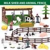 Pupu Pig Farm Animals Barn House Toys - Kids Tractor Toy with Lights & Sound, Horse Stable, Cowshed, Chicken Fence, Animal, Farm Accessories, Easter Birthday Gifts for Boys Toddlers Ages 3+ view 4