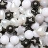GOGOSO Ball Pit Balls,Plastics Balls for Ball Pit, Stars Hearts Shape for PastelBall for Toddlers Kids, Black+Gray+Pearl White,200pcs view 1