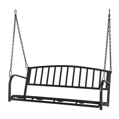2 Person Front Porch Swing Patio Swing Bench, Outdoor Swing Bench, Outdoor Iron Art Swing Chair Hanging Bench, for Backyard, Deck, 528 lb Weight Capacity (Swing Frames not Included) 118 x 46 x 47CM