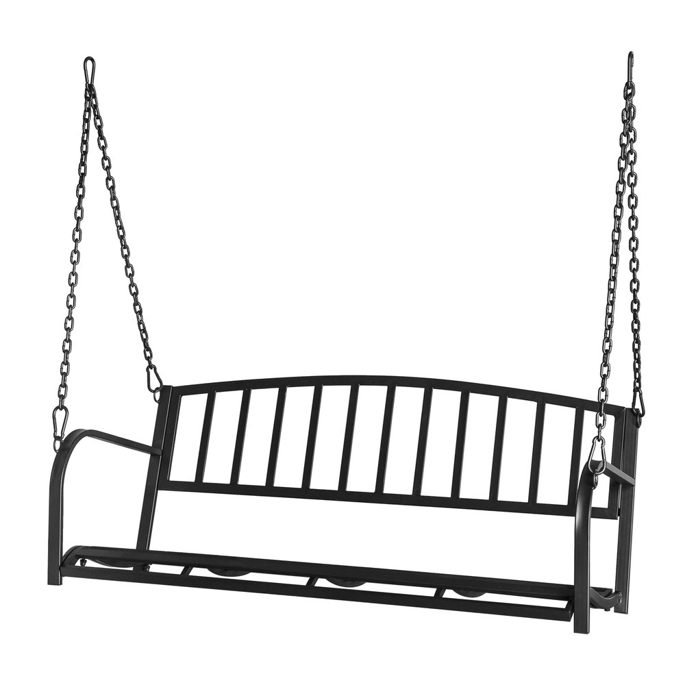 2 Person Front Porch Swing Patio Swing Bench, Outdoor Swing Bench, Outdoor Iron Art Swing Chair Hanging Bench, for Backyard, Deck, 528 lb Weight Capacity (Swing Frames not Included) 118 x 46 x 47CM