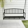 2 Person Front Porch Swing Patio Swing Bench, Outdoor Swing Bench, Outdoor Iron Art Swing Chair Hanging Bench, for Backyard, Deck, 528 lb Weight Capacity (Swing Frames not Included) 118 x 46 x 47CM view 2