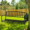 2 Person Front Porch Swing Patio Swing Bench, Outdoor Swing Bench, Outdoor Iron Art Swing Chair Hanging Bench, for Backyard, Deck, 528 lb Weight Capacity (Swing Frames not Included) 118 x 46 x 47CM view 3