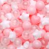 GOGOSO Ball Pit Balls,Plastics Balls for Ball Pit, Stars Hearts Shape for PastelBall for Toddlers Kids, Pink Light Pink White Clear,200pcs view 1