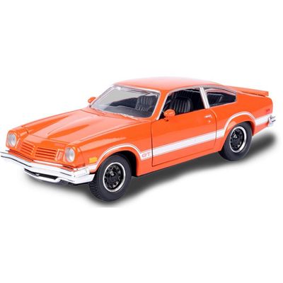 1974 Vega GT Orange Metallic with White Stripes Forgotten Classics Series 1/24 Diecast Model Car by Motormax 79048OR