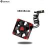 Chanmoo RC Car Metal Motor Cooling Fan 25mm 30mm 35mm 40mm 50mm RC Heatsink 28000RPM ESC Cooling Fans Red-Black Fit for 1/8 1/10 1/12 Scale RC Car 540 550 Brushless OR Brushed Motors (35mm) view 3