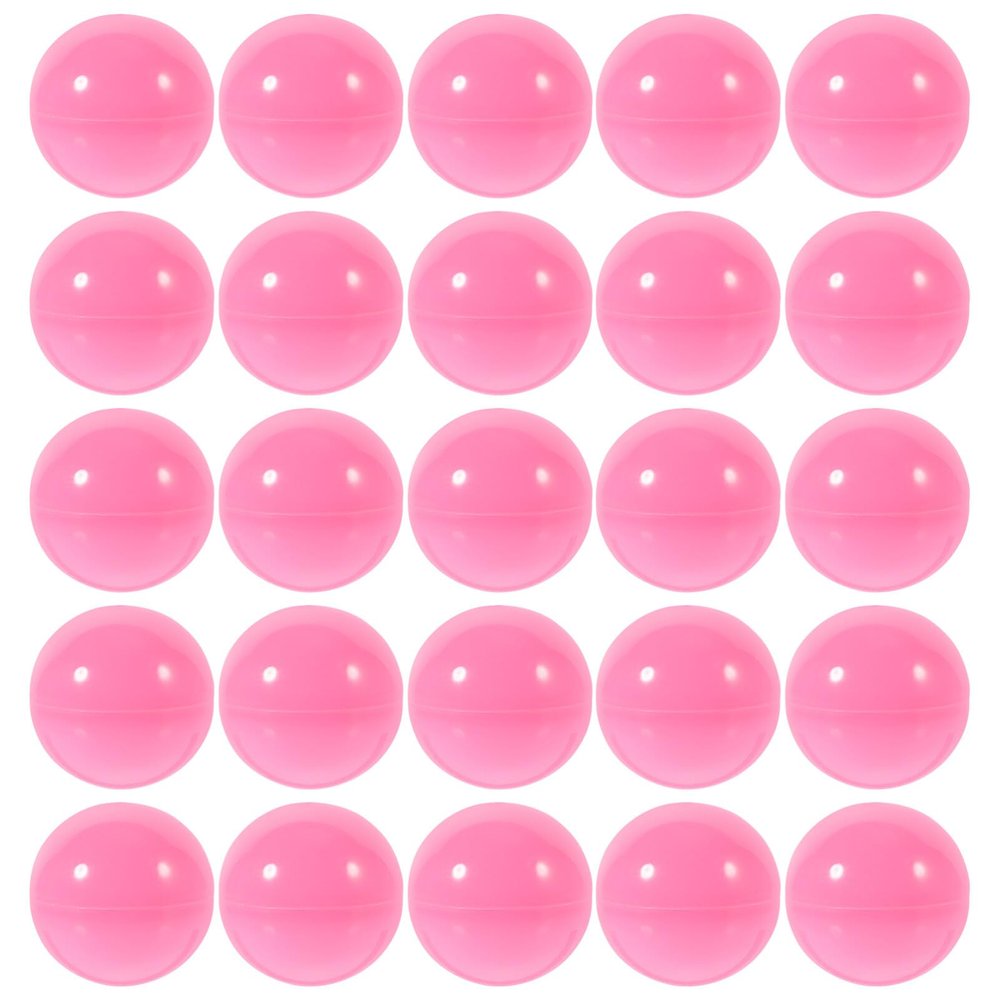 Luxshiny 50pcs Bingo Balls, 4cm Plastic Hollow Raffle Balls Round Vending Machine Capsules Game Props for Party Games Lottery Events and Festive Decorations - Pink