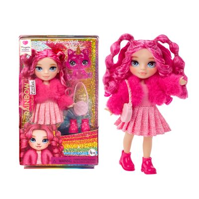 Rainbow High Littles Magenta Monroe, Pink 5.5" Posable Small Doll with Purse, Magical Pet Kitty, Girls Toy Gift, Kids Ages 4-12 Years