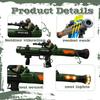 Toy Rocket Launcher, Rocket Gun with 3 Foam Rockets, Toy Rocket Barrel Launcher RPG Gun, with Sound, Vibration, LED Effects, Military Pretend Play Blaster Toy Gun (Dark Green) view 3