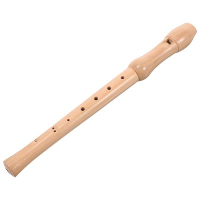 8 Hole Treble Recorder Kid's Wooden Flute Soprano Recorder, German c Key, Peach Wood, Cleaning Rod, Storage Bag (Natural) Student Detachable Set