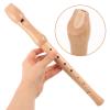 8 Hole Treble Recorder Kid's Wooden Flute Soprano Recorder, German c Key, Peach Wood, Cleaning Rod, Storage Bag (Natural) Student Detachable Set view 3