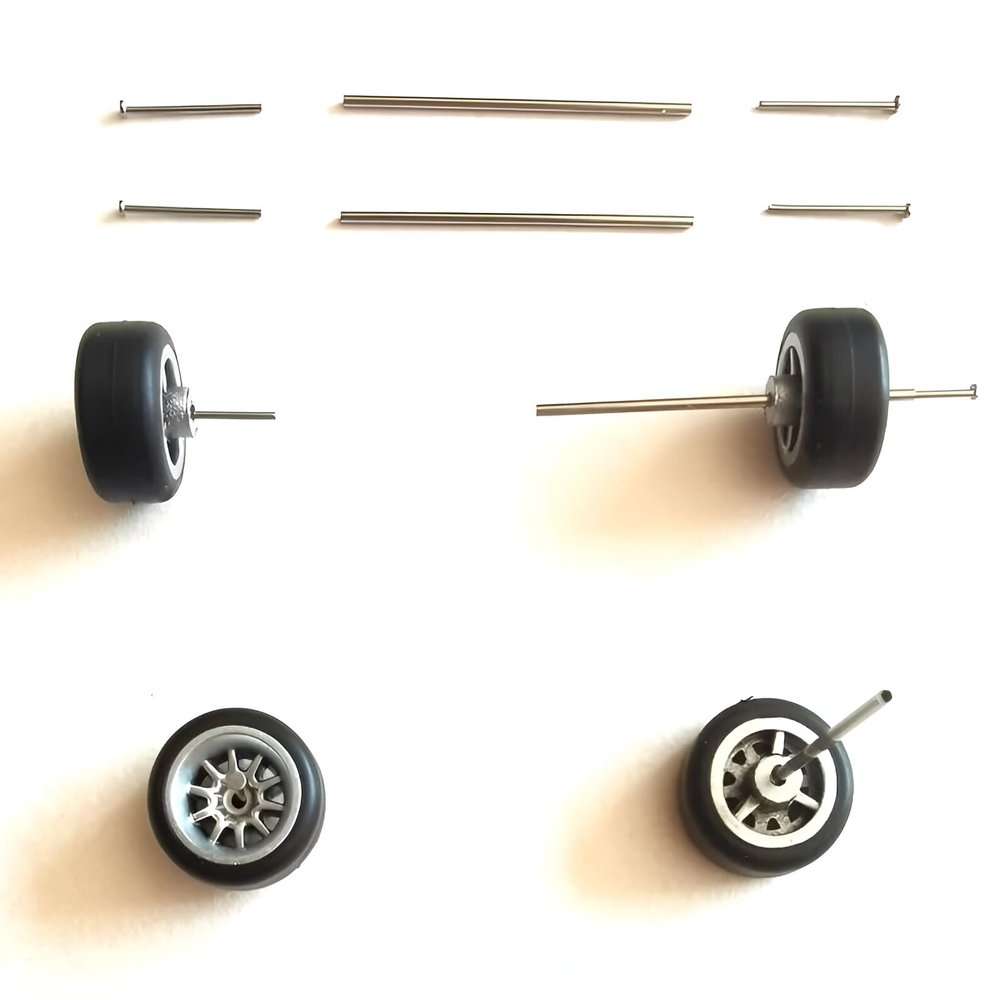 30 Sets 1/64 Diecast Alloy Car Wheels Axle Mixed Sizes /22mm/25mm/28mm Hollow Axle with Nail Pin for 1:64 Model Car. 30 Sets. (only axles, no Wheels)