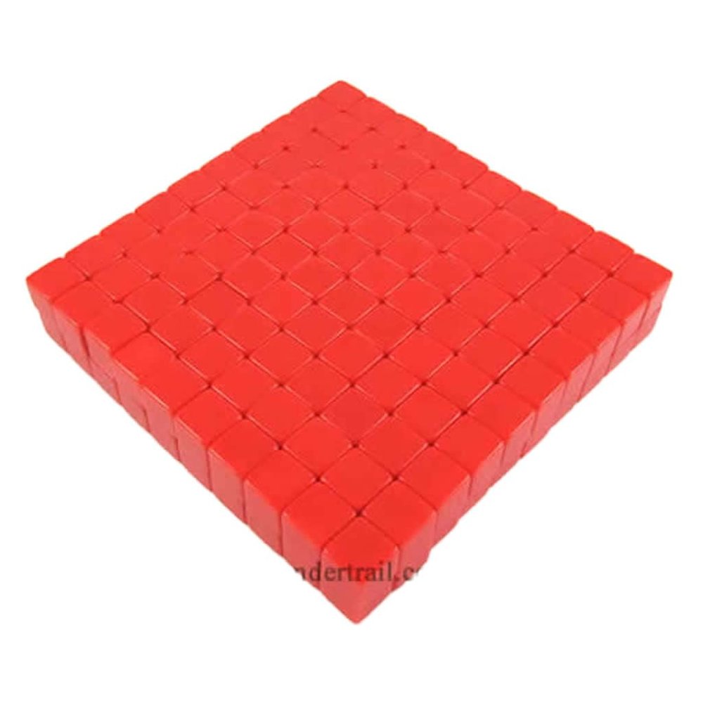 Red Blank Opaque Dice Counting Cubes D6 16mm (5/8in) Bulk Pack of 200 Cubes Koplow Games