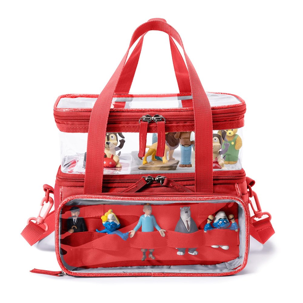 SFYBYHEART Double-Layer Carrying Case with Magnetic Bottom for Tonie Figures and Toniesbox 2 & 1 Starter Set, Travel Bag Organizer Storage for Tonies Characters, Toni Carry bag