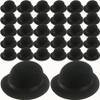 SGBETTER 32 Pack Black Bowler Hats Plastic Derby Top Hat Bulk Costume Accessories for Men Women Kids Halloween Masquerades Party Dress up view 1