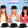 SGBETTER 32 Pack Black Bowler Hats Plastic Derby Top Hat Bulk Costume Accessories for Men Women Kids Halloween Masquerades Party Dress up view 4