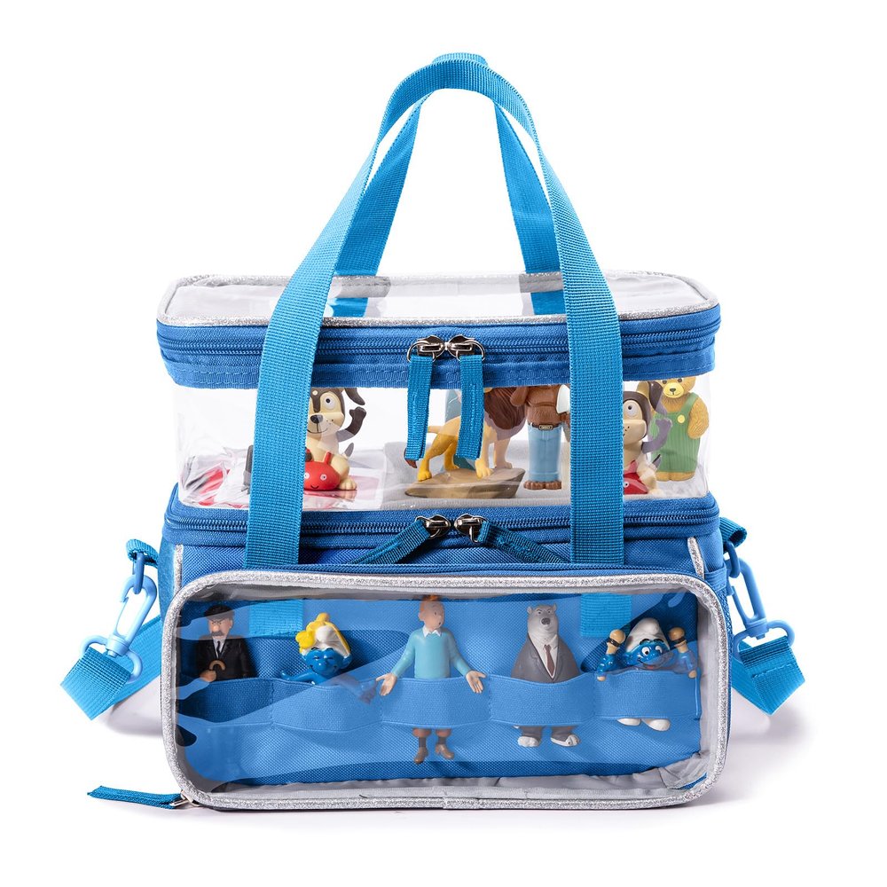 SFYBYHEART Double-Layer Carrying Case with Magnetic Bottom for Tonie Figures and Toniesbox 2 & 1 Starter Set, Travel Bag Organizer Storage for Tonies Characters, Toni Carry bag es