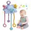 Montesorri-Toys - Pull String Toys for Baby - Made of 100% Food Grade Silicone with Built-in Rattle Function and Easy to Clean Design (Blue) view 1