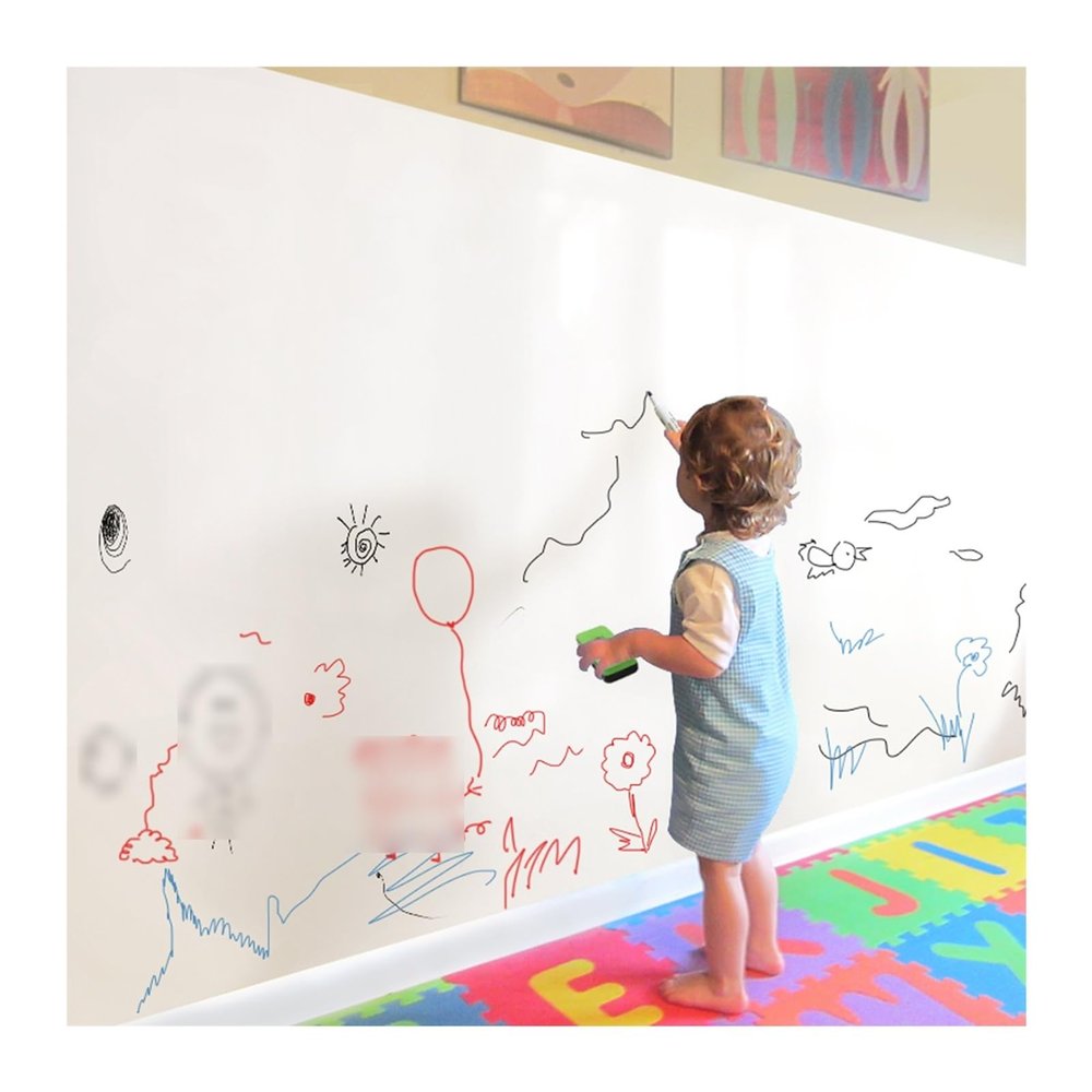 Magnetic Whiteboard Paper Roll, Self Adhesive Chalkboard Paper, Home Office School Bar Dry Erase White Board Sticker, Static Whiteboard Sheets, Message Board ( Color : White , Size : 23.62x59.06in/60x