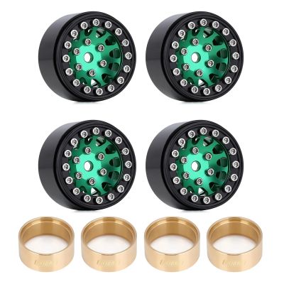 NINFE Upgrade Parts Compatible with Axial for SCX24 for AX24 for FCX24 for Enduro24 for TRX4M 4PCS CNC 1.0" Beadlock Wheel Rims for 1/24 1/18 RC Crawler Car (W1049) (Color : 10)