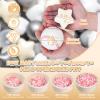 GOGOSO Ball Pit Balls,Plastics Balls for Ball Pit, Stars Hearts Shape for PastelBall for Toddlers Kids, Star+Heart Balls,Cream+Pearl Gray+Gray,100pcs view 2