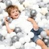 GOGOSO Ball Pit Balls,Plastics Balls for Ball Pit, Stars Hearts Shape for PastelBall for Toddlers Kids, Star+Heart Balls,Cream+Pearl Gray+Gray,100pcs view 4