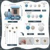 18PCS Train Cake Toppers Balls Cake Decorations with Star Cake Toppers for Boy Girl Baby Shower Train Theme Birthday Party Decorations (Blue) view 2