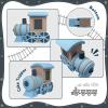 18PCS Train Cake Toppers Balls Cake Decorations with Star Cake Toppers for Boy Girl Baby Shower Train Theme Birthday Party Decorations (Blue) view 3