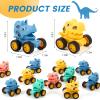 18Pcs Dinosaur Pull Back Cars Set for Kids Toddlers, Bulk Mini Racing Vehicles Toys Party Favors, Pinata Fillers, Goodie Bag Stuffers, Classroom Prizes for Boys Girls view 2