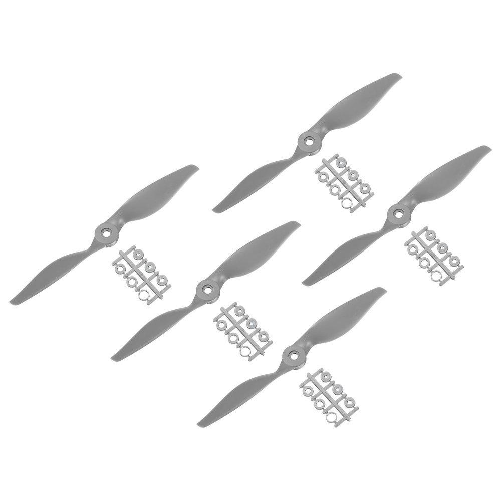 MECCANIXITY 5Pcs 8x6 Inch Propeller RC Propellers 2-Vane Blades Props Gray with Adapter Rings for RC Airplane Aircraft Prop Replacement
