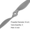 MECCANIXITY 5Pcs 8x6 Inch Propeller RC Propellers 2-Vane Blades Props Gray with Adapter Rings for RC Airplane Aircraft Prop Replacement view 4
