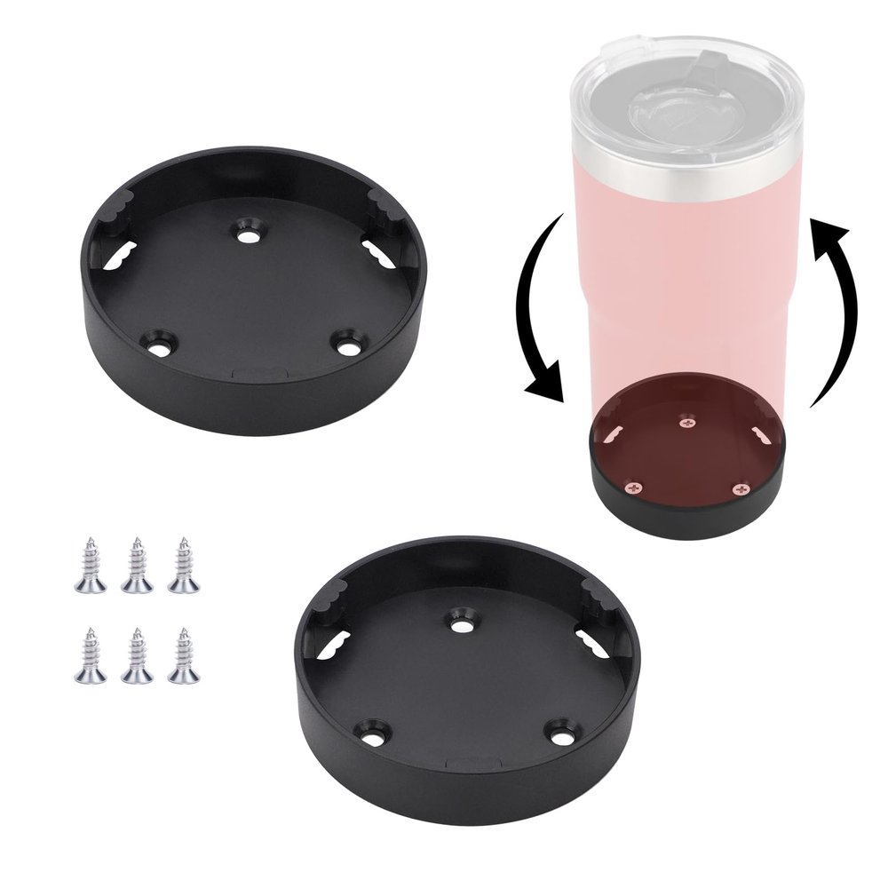 PEUTIER 2pcs Tumbler Mount for Packout, Black Cup Holder with Screws Compatible with Packout Cup 20oz & 30oz