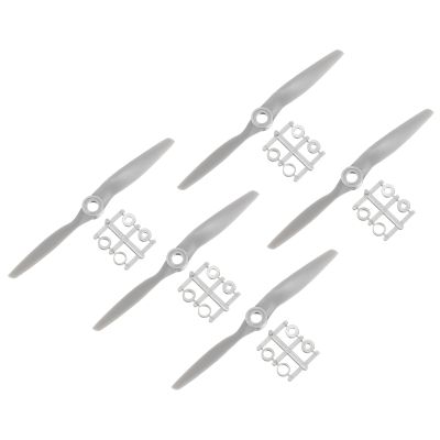 MECCANIXITY 5Pcs 8x4 Inch Propeller RC Propellers 2-Vane Blades Props Gray with Adapter Rings for RC Airplane Aircraft Prop Replacement