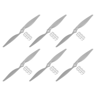MECCANIXITY 6Pcs 11x7 Inch Propeller RC Propellers 2-Vane Blades Props Gray with Adapter Rings for RC Airplane Aircraft Prop Replacement