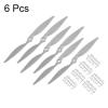 MECCANIXITY 6Pcs 11x7 Inch Propeller RC Propellers 2-Vane Blades Props Gray with Adapter Rings for RC Airplane Aircraft Prop Replacement view 3