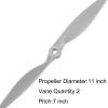MECCANIXITY 6Pcs 11x7 Inch Propeller RC Propellers 2-Vane Blades Props Gray with Adapter Rings for RC Airplane Aircraft Prop Replacement view 4