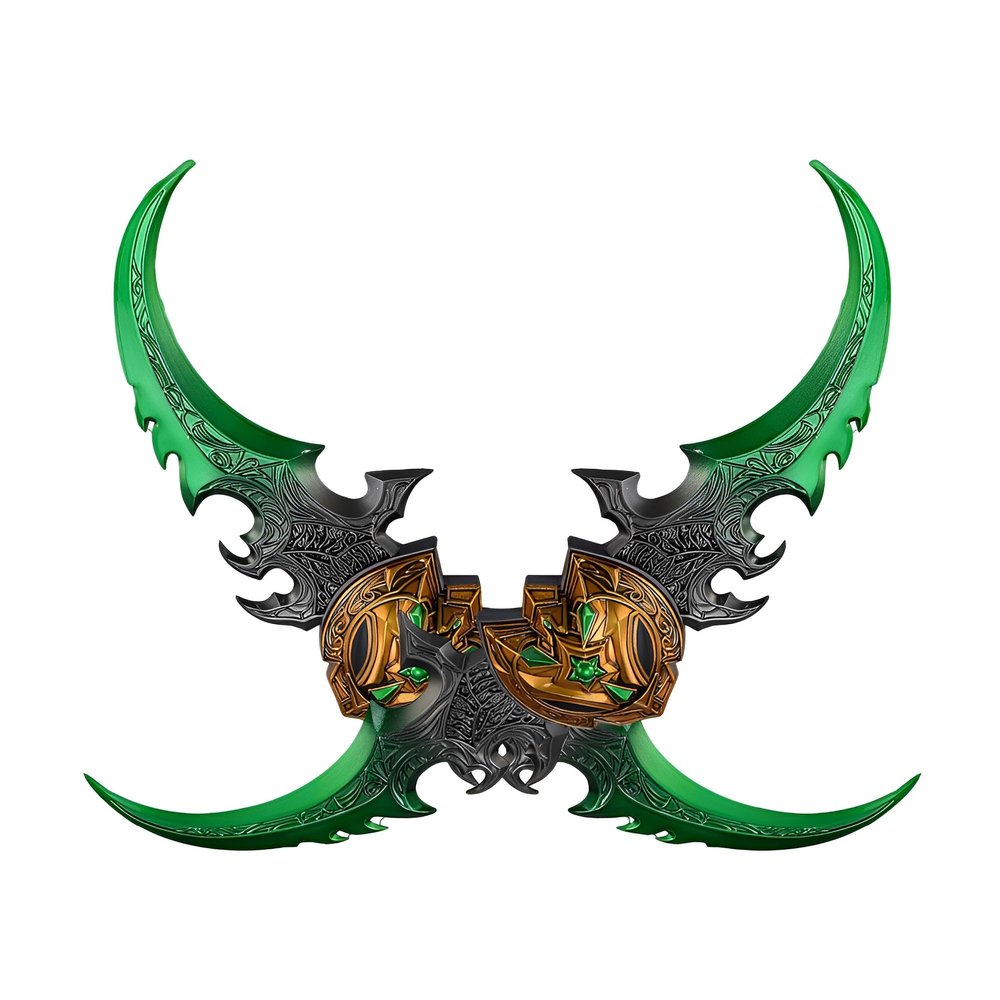 Arazi Warglaive of Azzinoth,All Metal Material, 12In/30Cm,Green 2pcs