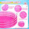 2 Pack Inflatable Kiddie Pool for Kids 47 Inch Round 3 Rings Plastic Blow up Pool with Silver Glitter Cushioned Bottom Small Toddler for Backyard Garden,Pink view 2