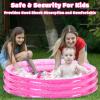 2 Pack Inflatable Kiddie Pool for Kids 47 Inch Round 3 Rings Plastic Blow up Pool with Silver Glitter Cushioned Bottom Small Toddler for Backyard Garden,Pink view 3