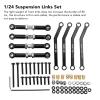 8Pcs High Clearance Chassis Suspension Links and Steering Links Set Aluminum Alloy Suspension Rod Links Set for FMS 1/24 FCX24 Crawler Car(Black) view 2