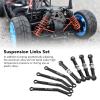 8Pcs High Clearance Chassis Suspension Links and Steering Links Set Aluminum Alloy Suspension Rod Links Set for FMS 1/24 FCX24 Crawler Car(Black) view 3