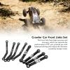 8Pcs High Clearance Chassis Suspension Links and Steering Links Set Aluminum Alloy Suspension Rod Links Set for FMS 1/24 FCX24 Crawler Car(Black) view 4