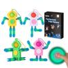 4Pcs Robot Pop Transformable Fidget Spinners - deformable Fidget Spinner Bulk,Fidget Spinner Keychain,Easter Stocking Stuffers Party Favors Gifts,Sensory Fidget Toys for Autism ADHD Stress Relief view 1