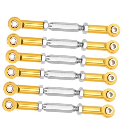 Toyvian 6pcs Adjustable Pull Rod for Rc Steering Suspension Linkage Upgrade for Redcat Hsp Racing Trucks Yellow