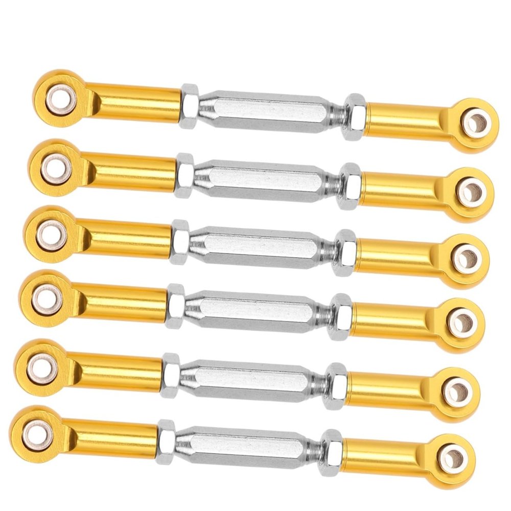 Toyvian 6pcs Adjustable Pull Rod for Rc Steering Suspension Linkage Upgrade for Redcat Hsp Racing Trucks Yellow