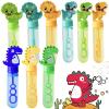 Cartoon Bubble Toys for Kids,Small Bubble Wands Bulk,9 Pack Mini Bubble Sticks with Bubble Solution for Holiday Birthday Party Favors,Classroom Prizes,Outdoor Activity (Dinosaur Designs) view 1