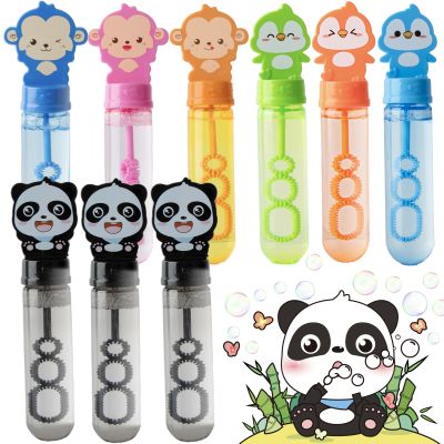 Cartoon Bubble Toys for Kids,Small Bubble Wands Bulk,9 Pack Mini Bubble Sticks with Bubble Solution for Holiday Birthday Party Favors,Classroom Prizes,Outdoor Activity (Monkey,Panda,Penguin Designs)