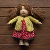 Waldorf Doll Yellow Cardigan for 16-14 inch Dolls | Hand Knitted Wool Doll Cardigans view 2