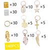 140Pcs Hollow-Out Dreadlocks Metal Hair Cuffs for Hair and Wig view 3