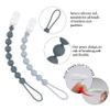 4 Pcs Gray Baby Silicone Teething Pacifier Clip,One-Piece Design,Round Shape,Smooth Surface,BPA Free. view 2